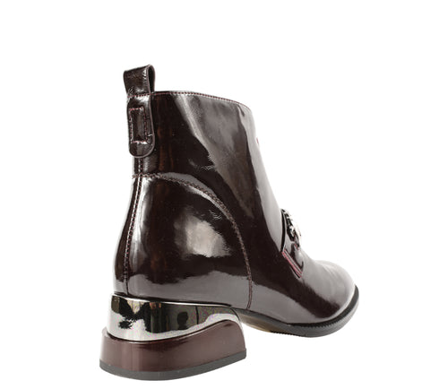 Ghete elegante, dama, EPICA, 21B224-B560 bordo, piele lacuita, cu toc